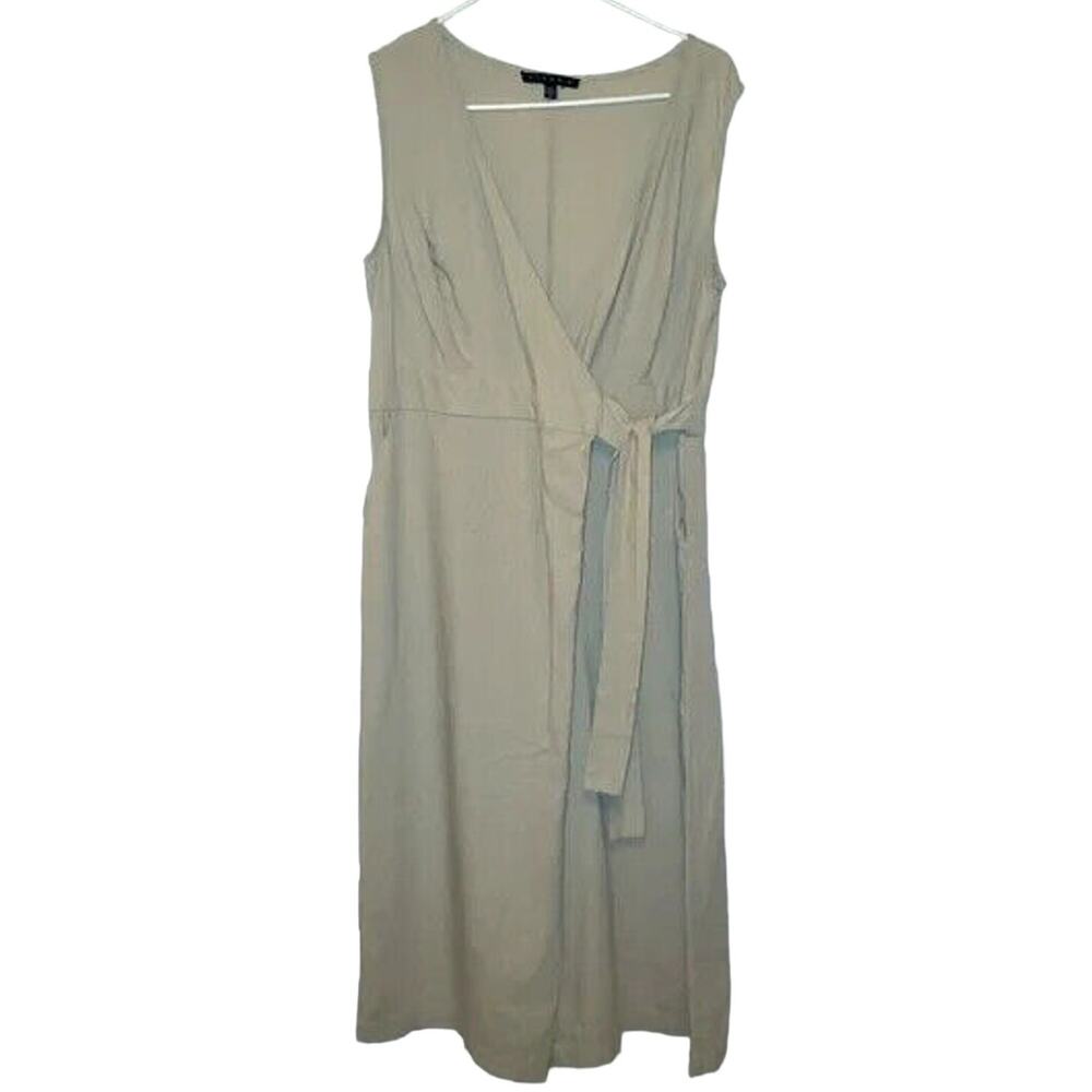 Tiana B. Tan V-Neck Wide Leg Jumpsuit